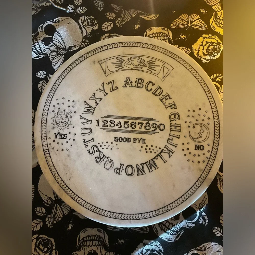 EUC Gothic Ouija Spirit Board Marble Cake/Dessert/Cheese Footed Serving Platter